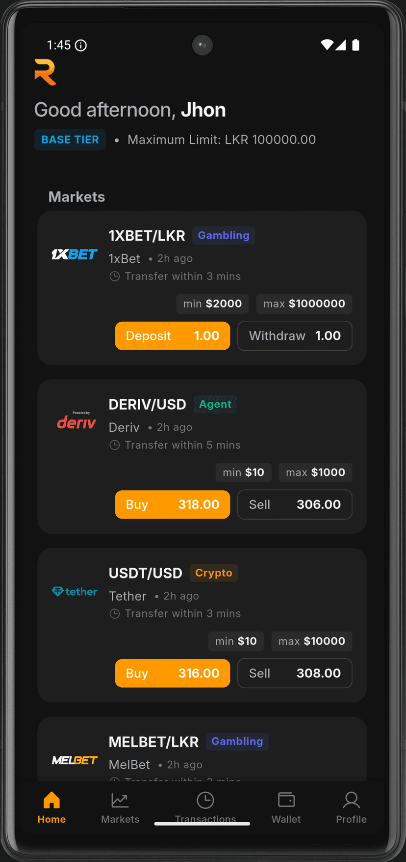 Rates.LK Mobile App Screenshot